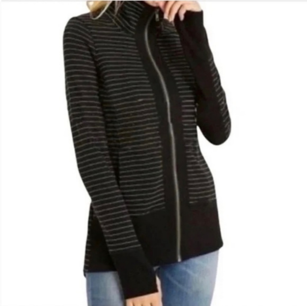 CAbi Black and Gray Striped Jacket